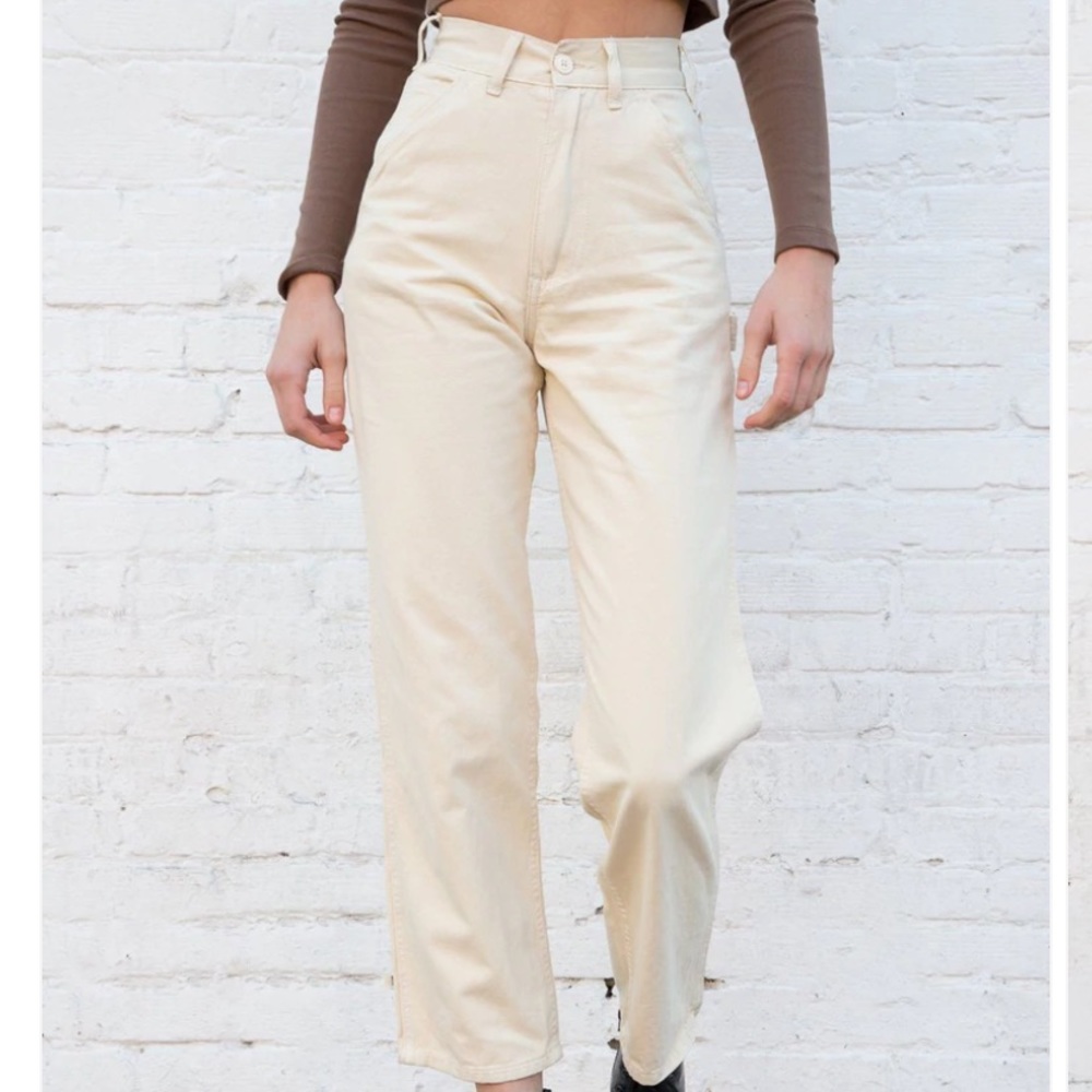 Brandy Melville Tammy White/Cream Cargo Pants